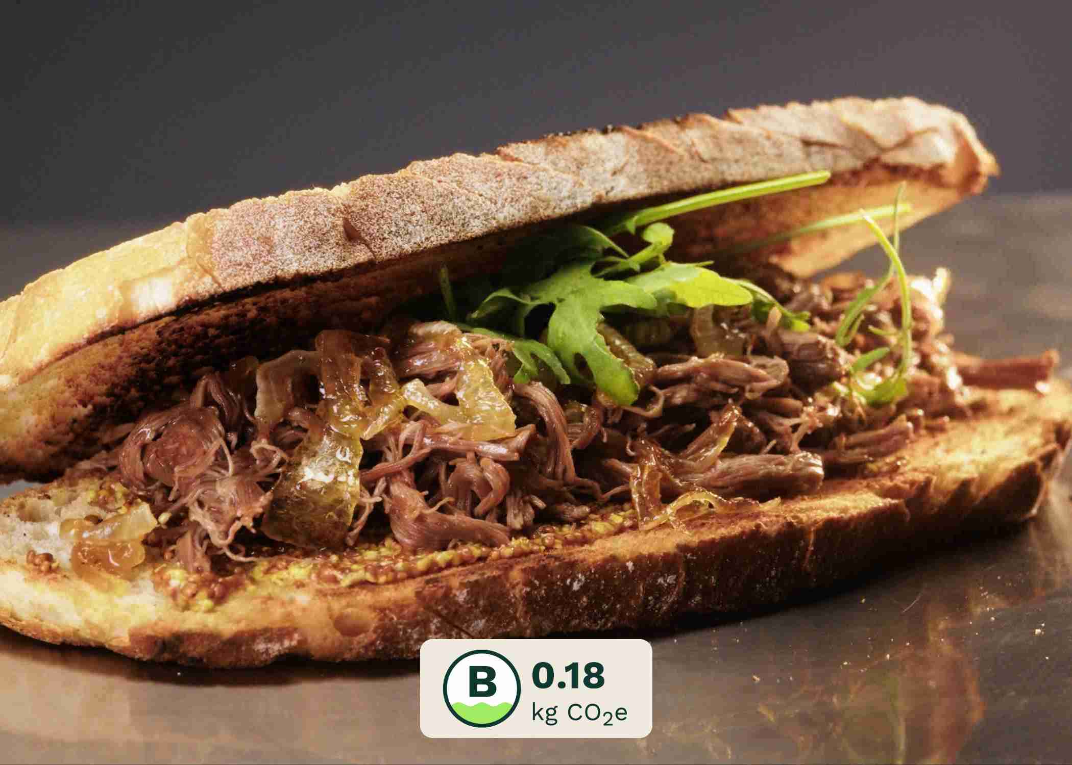 Beef Style Sourdough Sandwich with Mustard and Caramelised Onion